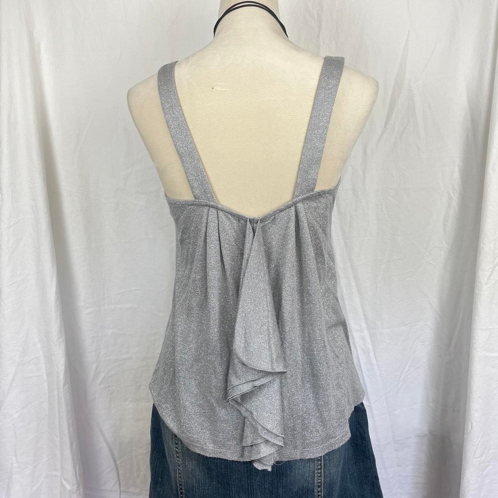 Vintage Y2K Jenifer Lopez grey sparkly flowy going out top - Picture 5 of 7